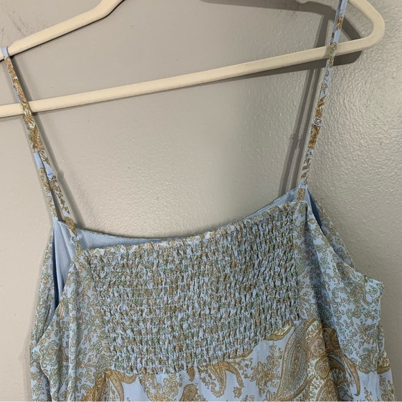 Ecote blue sleeveless spaghetti strap asymmetrical paisley blouse.‎ Size XL - Picture 5 of 12